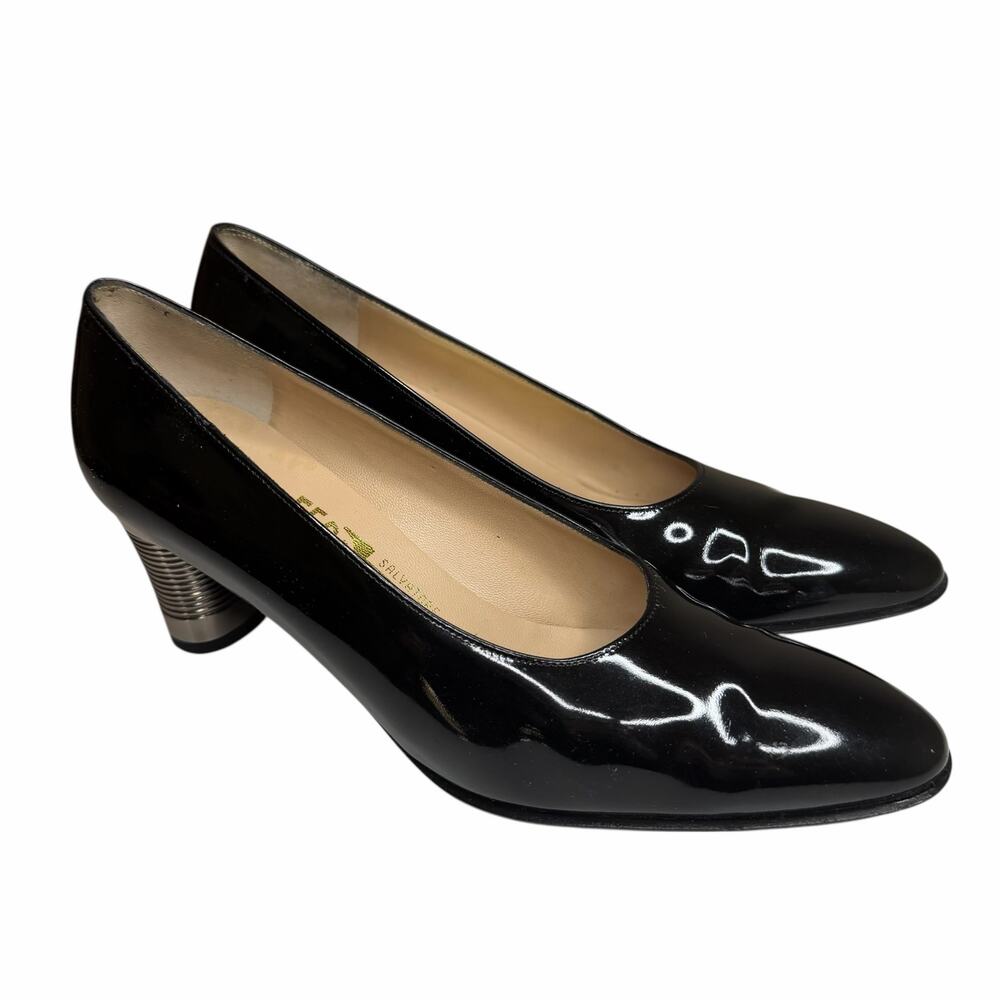 Salvatore Ferragamo Dubay Pumps Nero Black Patent Leather women’s 7AA